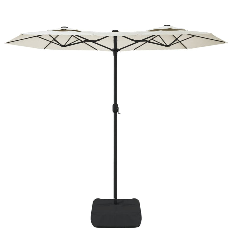 Chargez l'image dans la visionneuse de la galerie, Vidaxl parasol dubbel dak 316x145 cm zandwit
