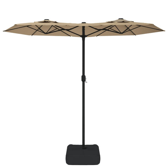 Vidaxl parasol dubbel dak 316x145 cm taupe