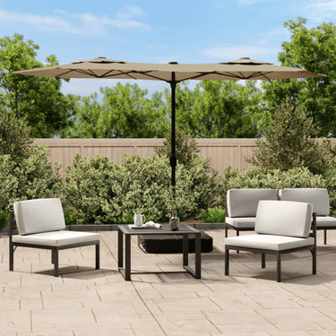 Vidaxl parasol dubbel dak 316x145 cm taupe