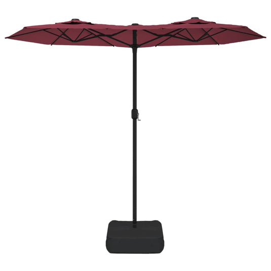 Vidaxl parasol dubbel dak 316x145 cm bordeauxrood
