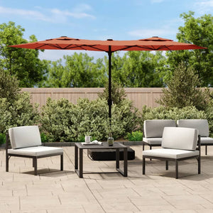 Vidaxl parasol dubbel dak 316x145 cm terracottakleurig