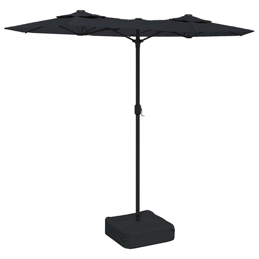 Vidaxl parasol dubbel dak 316x145 cm zwart