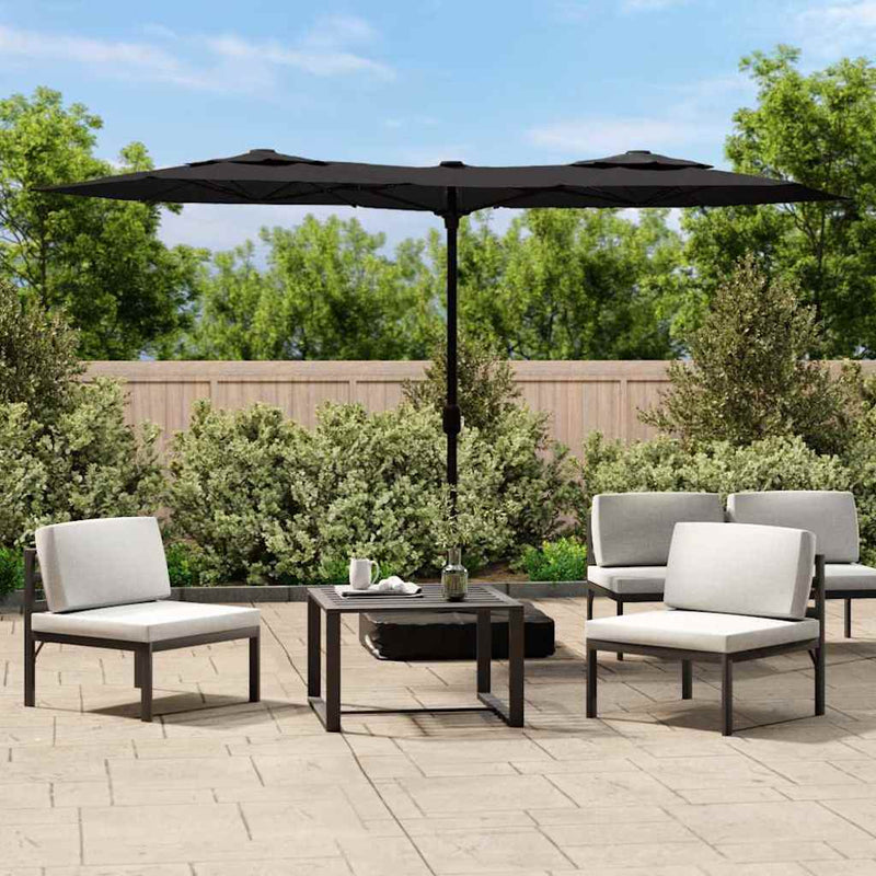 Load image into Gallery viewer, Vidaxl parasol dubbel dak 316x145 cm zwart
