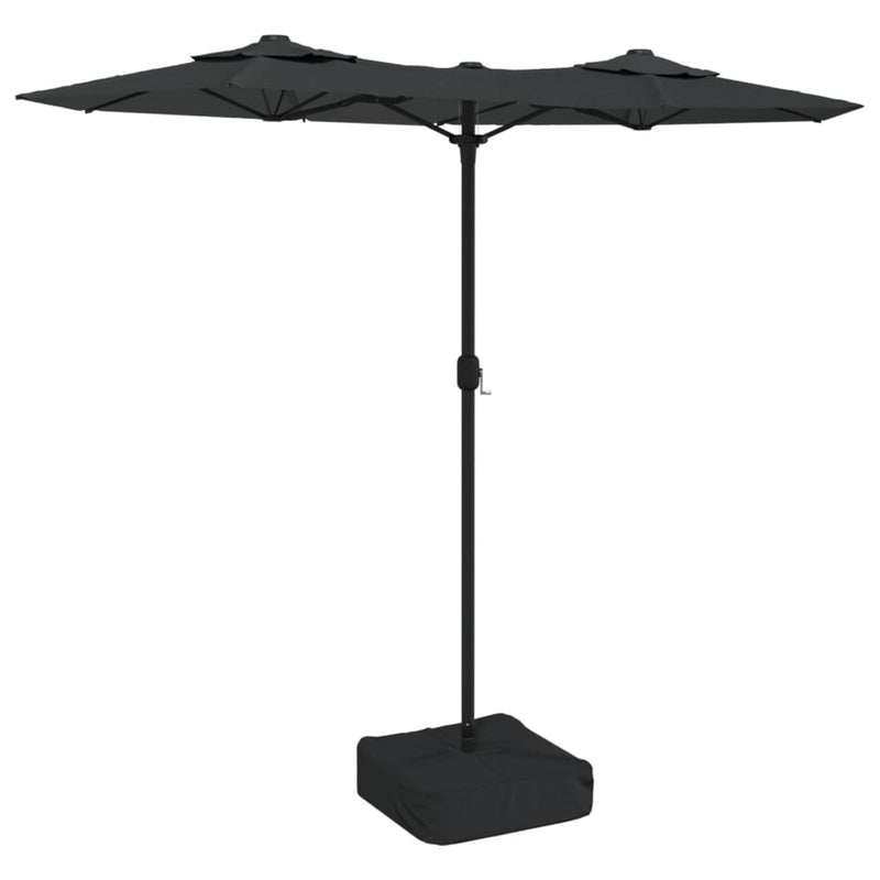 Load image into Gallery viewer, Vidaxl parasol dubbel dak met led's 316x145 cm antracietkleurig
