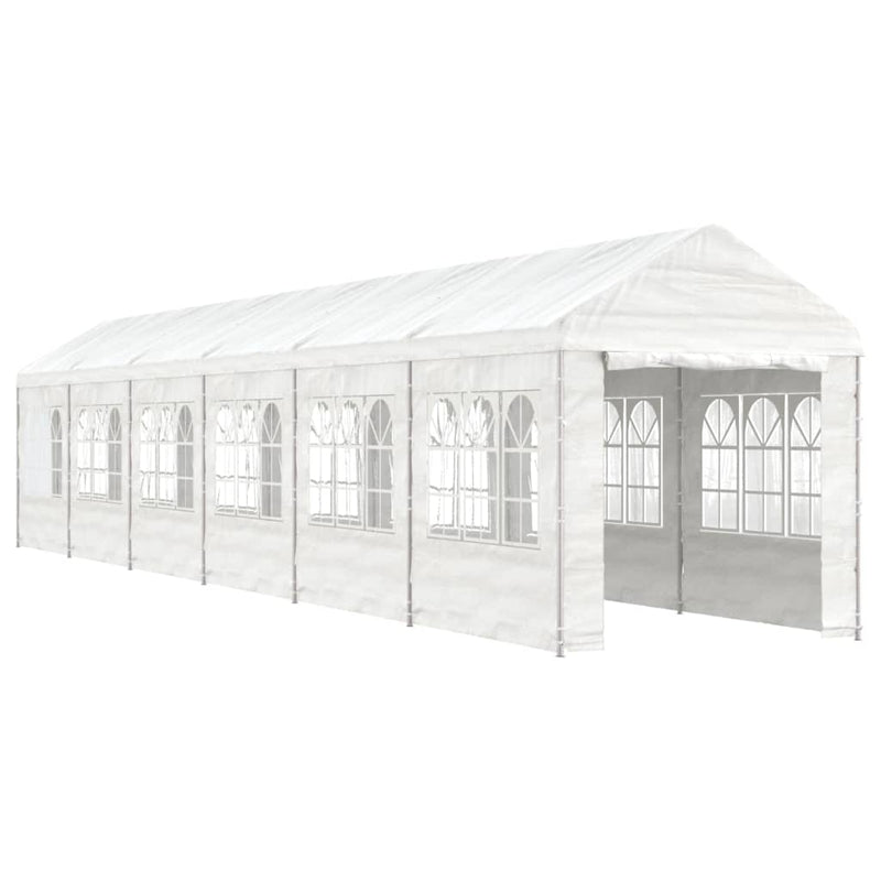 Load image into Gallery viewer, VidaXL Prieel met dak 13,38x2,28x2,69 m polyetheen wit
