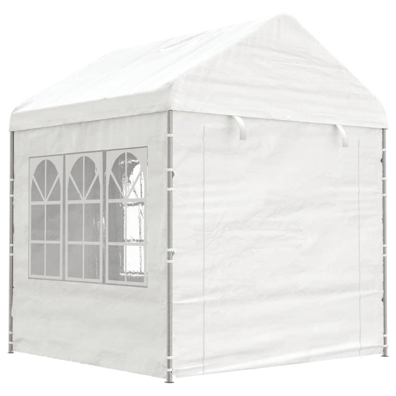 Load image into Gallery viewer, VidaXL Prieel met dak 17,84x2,28x2,69 m polyetheen wit
