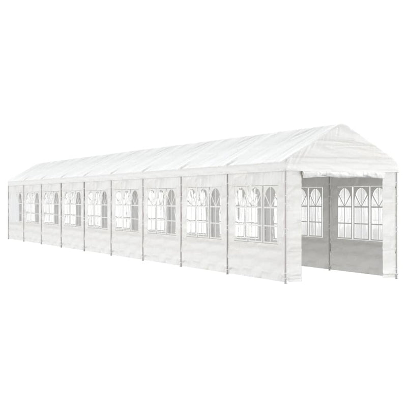 Load image into Gallery viewer, VidaXL Prieel met dak 20,07x2,28x2,69 m polyetheen wit
