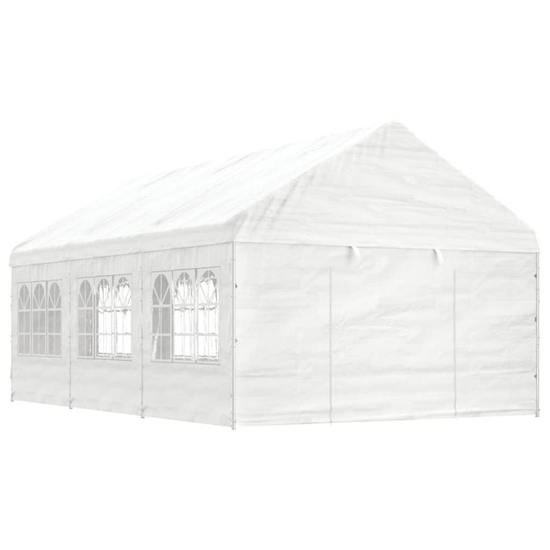 Load image into Gallery viewer, VidaXL Prieel met dak 6,69x4,08x3,22 m polyetheen wit
