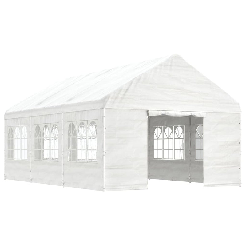 Load image into Gallery viewer, VidaXL Prieel met dak 6,69x4,08x3,22 m polyetheen wit
