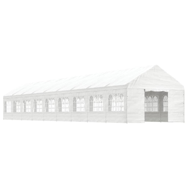 Load image into Gallery viewer, VidaXL Prieel met dak 20,07x4,08x3,22 m polyetheen wit
