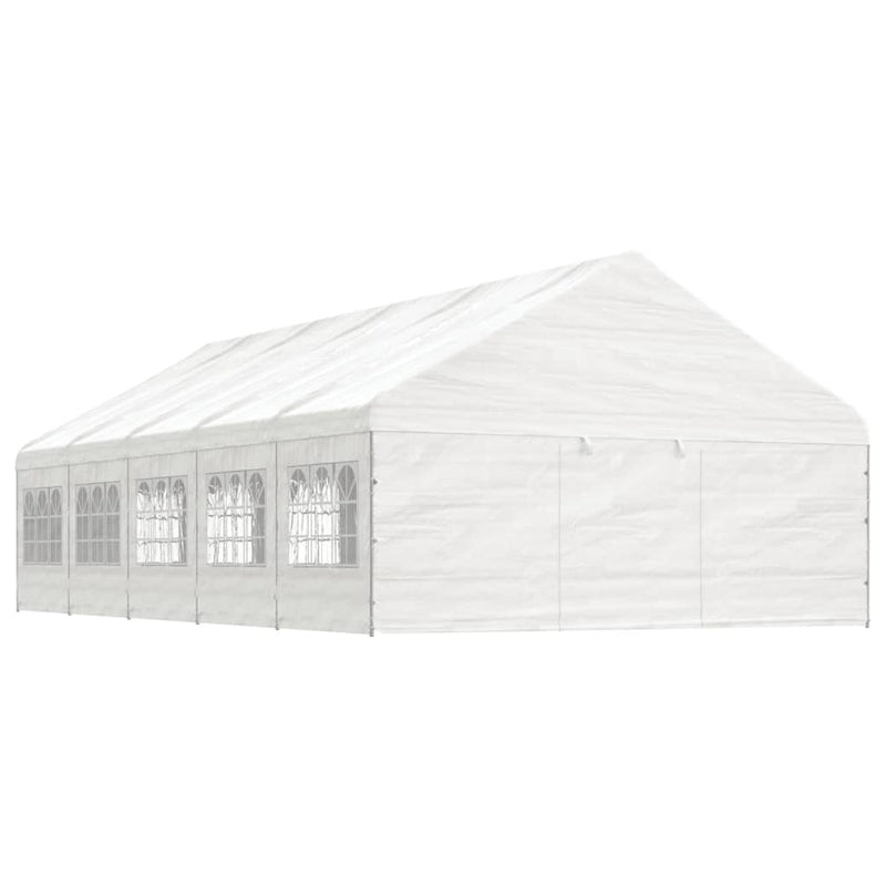 Load image into Gallery viewer, VidaXL Prieel met dak 11,15x5,88x3,75 m polyetheen wit
