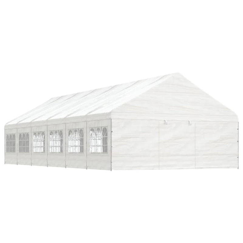 Load image into Gallery viewer, VidaXL Prieel met dak 13,38x5,88x3,75 m polyetheen wit
