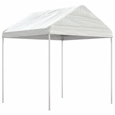 Vidaxl prieel met dak 4,46x2,28x2,69 m polyetheen wit