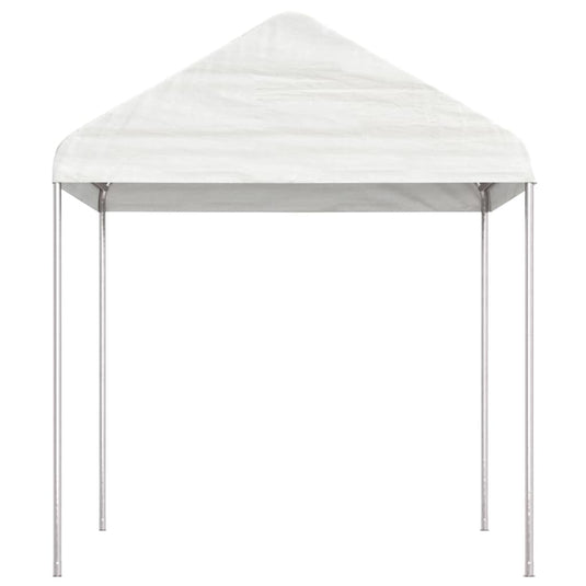 Vidaxl prieel met dak 4,46x2,28x2,69 m polyetheen wit