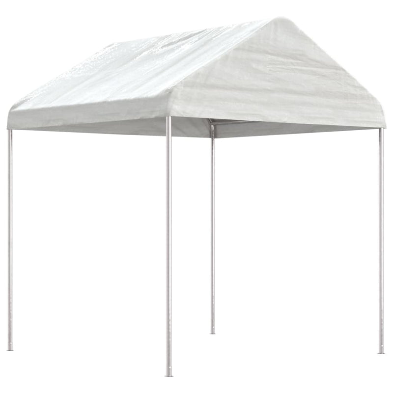 Afbeelding laden in galerijviewer, VidaXL Prieel met dak 15,61x2,28x2,69 m polyetheen wit
