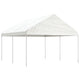 VidaXL Prieel met dak 4,46x4,08x3,22 m polyetheen wit