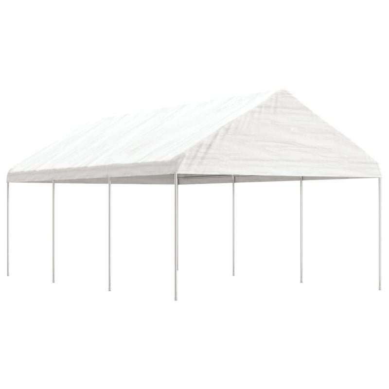 Afbeelding laden in galerijviewer, VidaXL Prieel met dak 6,69x4,08x3,22 m polyetheen wit
