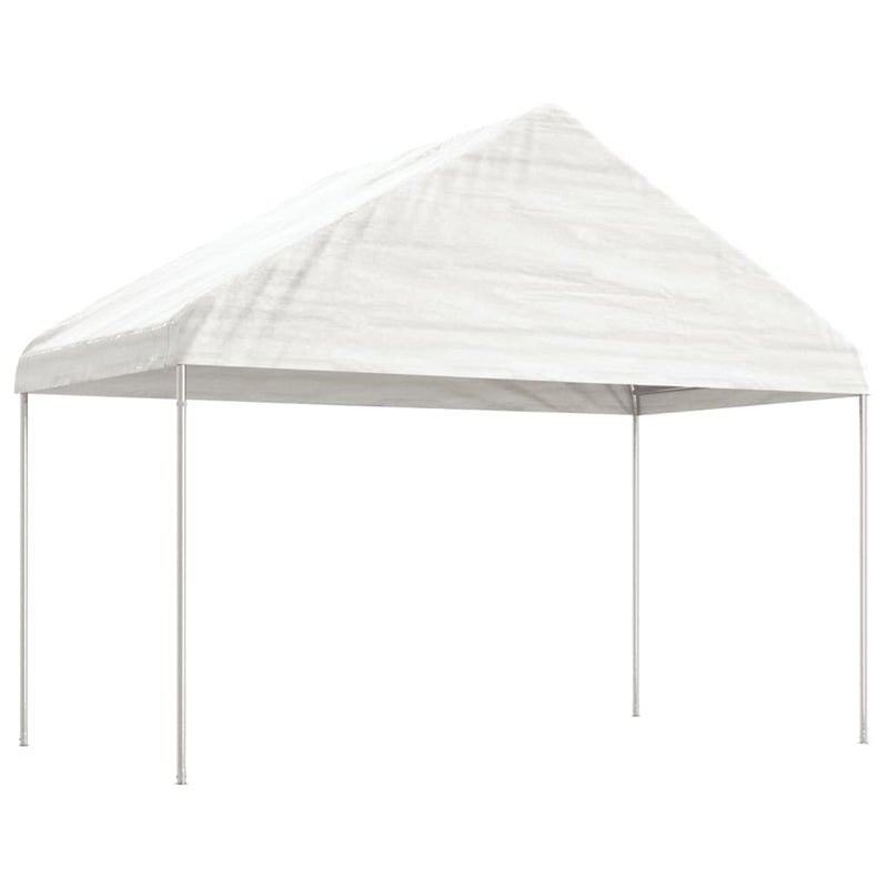 Afbeelding laden in galerijviewer, VidaXL Prieel met dak 6,69x4,08x3,22 m polyetheen wit
