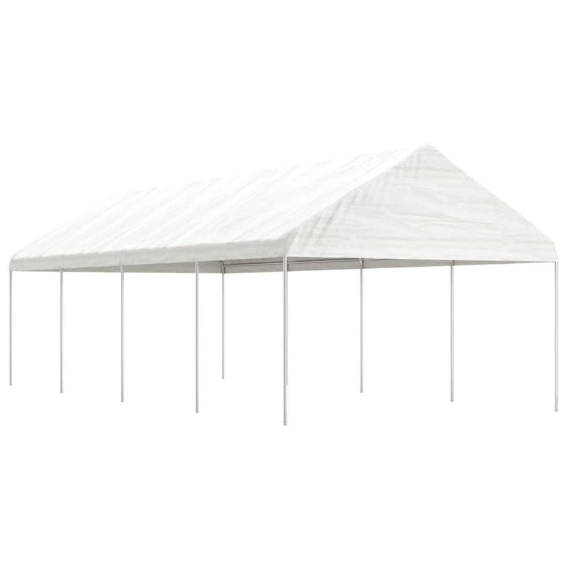 Afbeelding laden in galerijviewer, VidaXL Prieel met dak 8,92x4,08x3,22 m polyetheen wit
