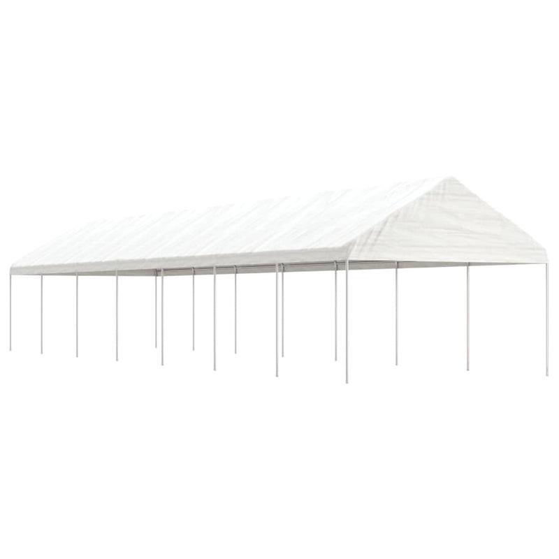 Afbeelding laden in galerijviewer, VidaXL Prieel met dak 15,61x4,08x3,22 m polyetheen wit
