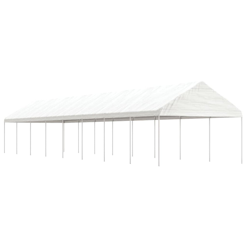 Afbeelding laden in galerijviewer, VidaXL Prieel met dak 17,84x4,08x3,22 m polyetheen wit
