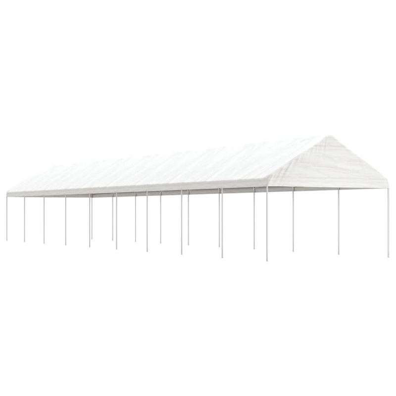 Afbeelding laden in galerijviewer, VidaXL Prieel met dak 20,07x4,08x3,22 m polyetheen wit
