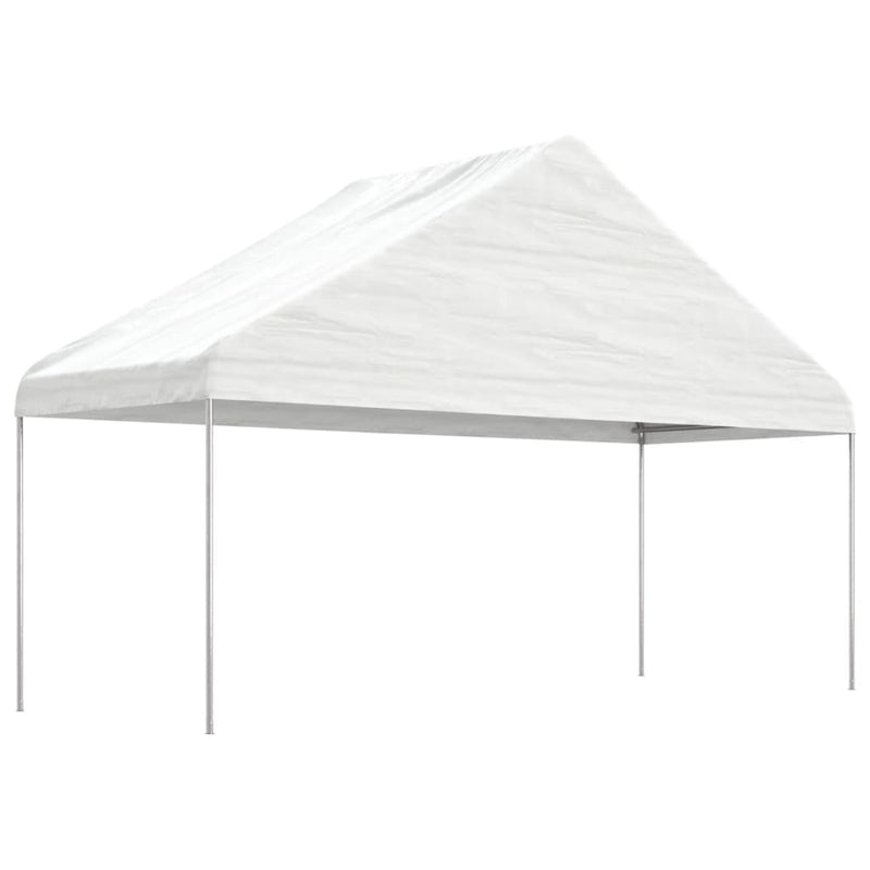 Afbeelding laden in galerijviewer, VidaXL Prieel met dak 4,46x5,88x3,75 m polyetheen wit
