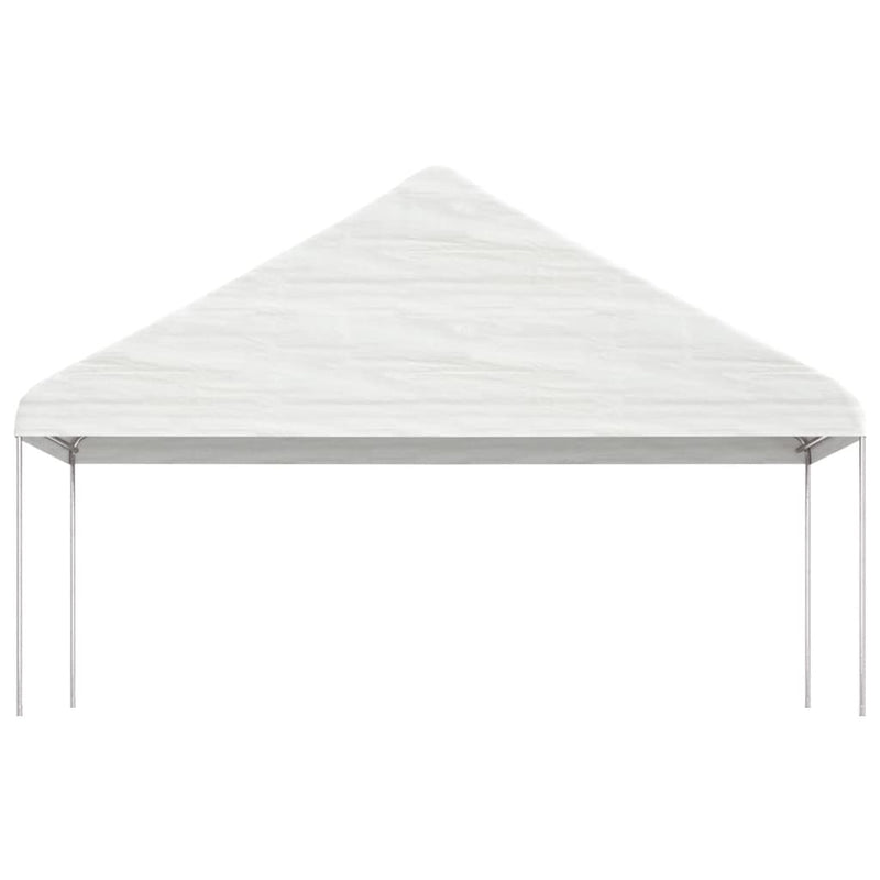 Afbeelding laden in galerijviewer, VidaXL Prieel met dak 4,46x5,88x3,75 m polyetheen wit
