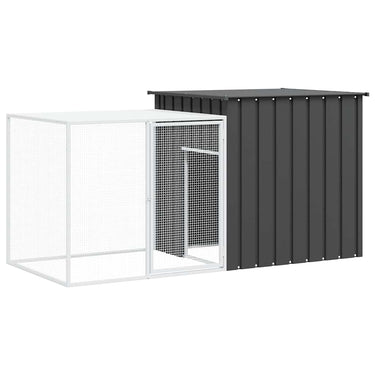 Vidaxl konijnenhok 200x91x100 cm gegalvaniseerd staal antracietkleurig