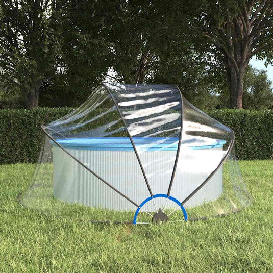 Vidaxl zwembadoverkapping rond 315x158 cm pvc