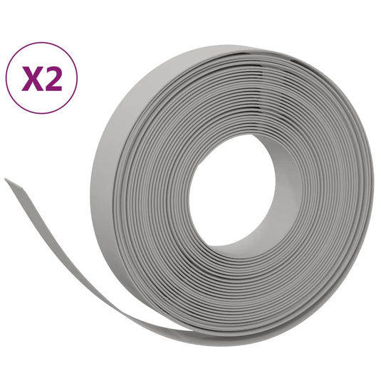 Vidaxl tuinranden 2 st 10 m 10 cm polyetheen grijs
