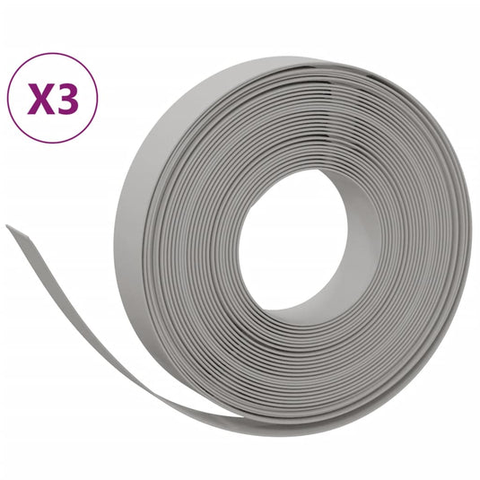 Vidaxl tuinranden 3 st 10 m 10 cm polyetheen grijs