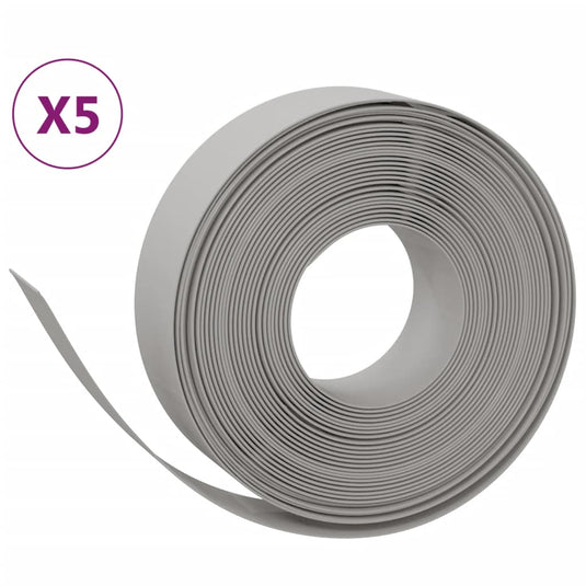 Vidaxl tuinranden 5 st 10 m 15 cm polyetheen grijs