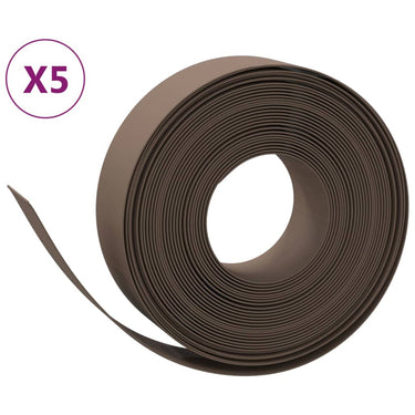 Vidaxl tuinranden 5 st 10 m 15 cm polyetheen bruin