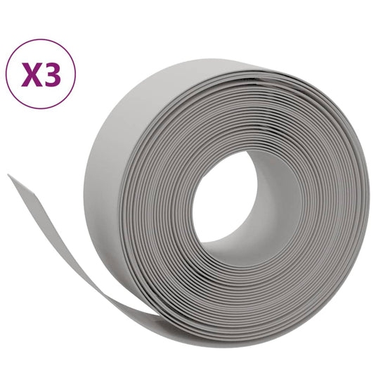 Vidaxl tuinranden 3 st 10 m 20 cm polyetheen grijs
