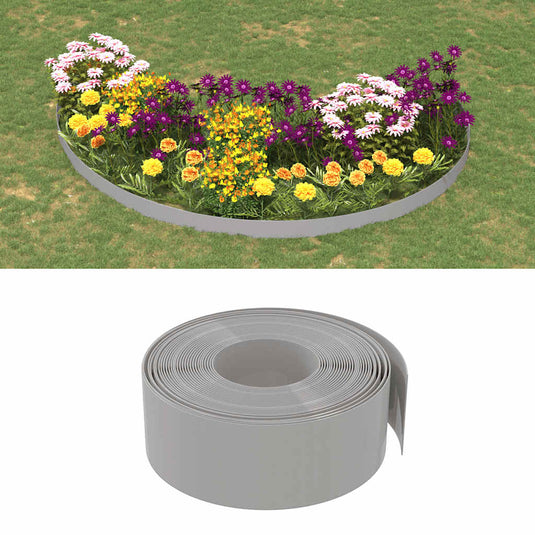 Vidaxl tuinranden 4 st 10 m 20 cm polyetheen grijs