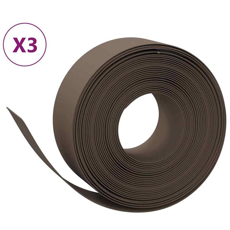 Load image into Gallery viewer, Vidaxl tuinranden 3 st 10 m 20 cm polyetheen bruin
