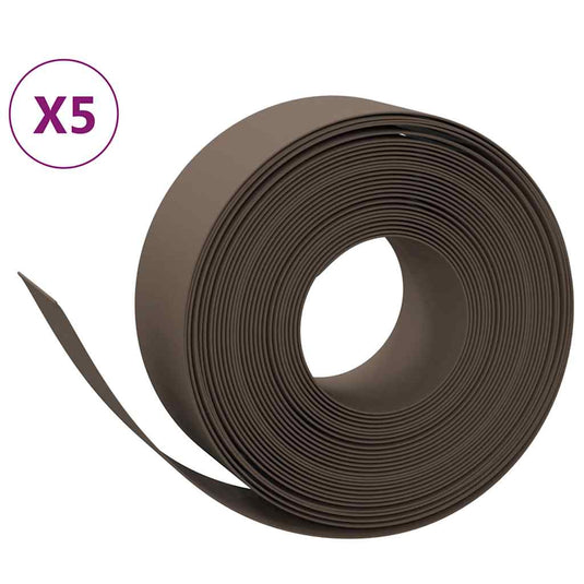 Vidaxl tuinranden 5 st 10 m 20 cm polyetheen bruin