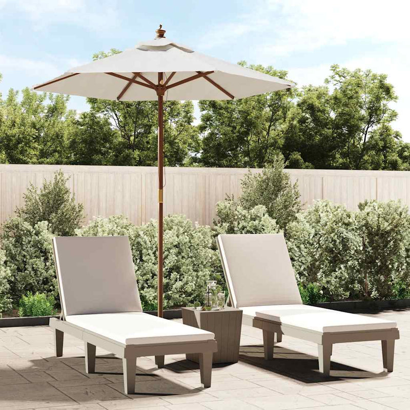 ギャラリービューアに画像をロードする, Vidaxl parasol met houten paal 196x231 cm zandkleurig
