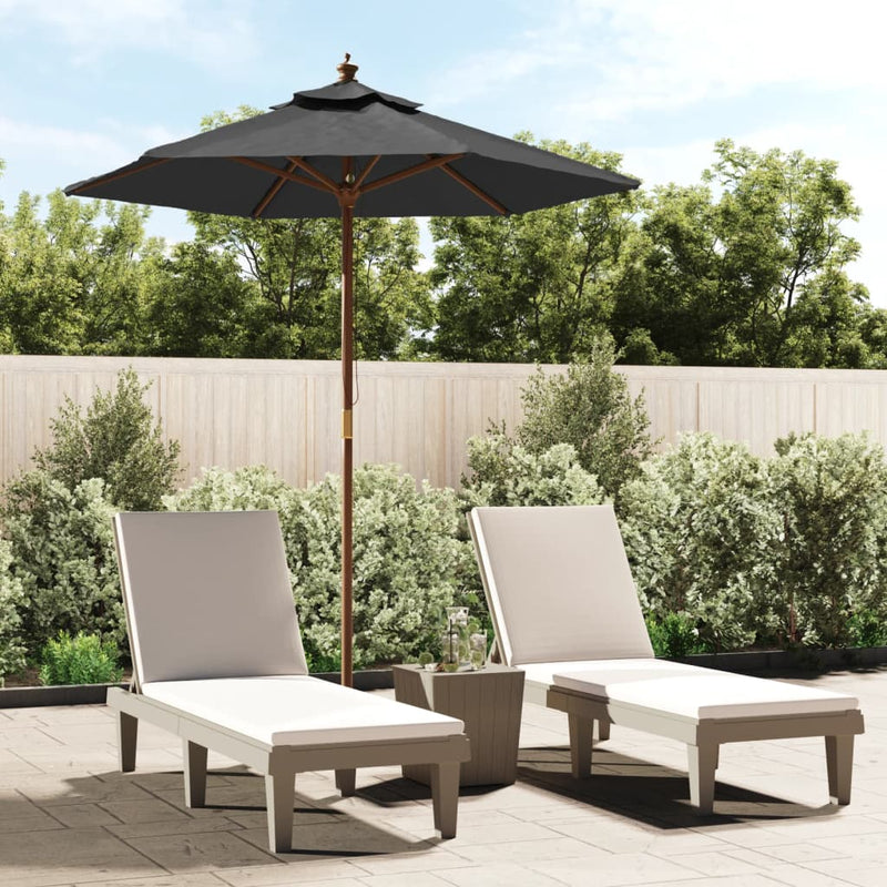 Load image into Gallery viewer, Vidaxl parasol met houten paal 196x231 cm antracietkleurig

