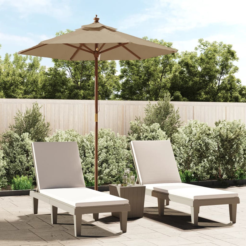 Load image into Gallery viewer, Vidaxl parasol met houten paal 196x231 cm taupe

