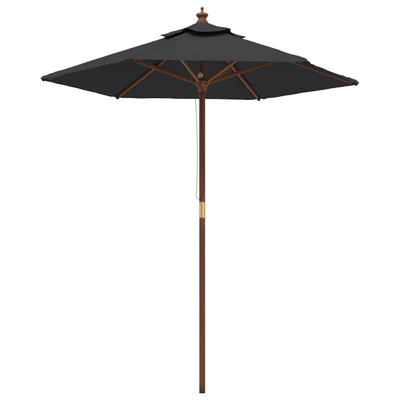 Afbeelding laden in galerijviewer, Vidaxl parasol met houten paal 196x231 cm zwart
