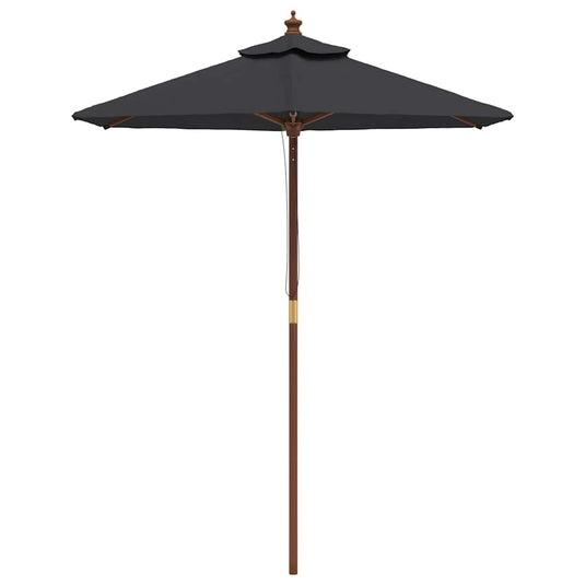 Vidaxl parasol met houten paal 196x231 cm zwart