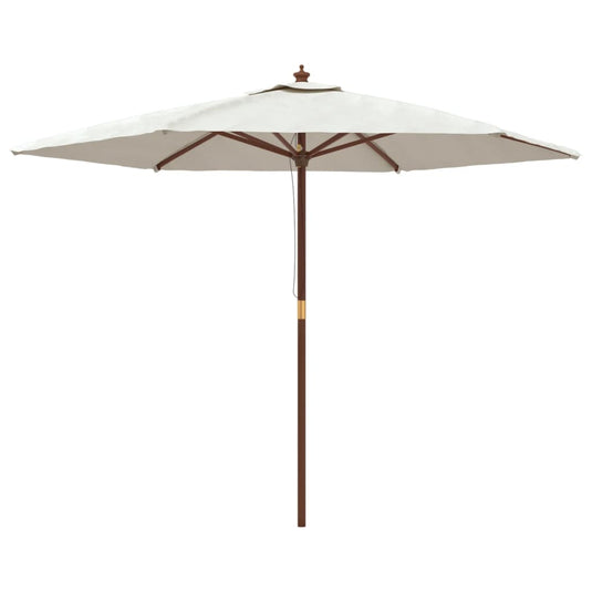 Vidaxl parasol met houten paal 299x240 cm zandkleurig