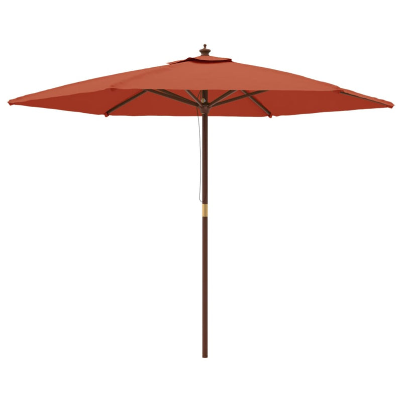Load image into Gallery viewer, Vidaxl parasol met houten paal 299x240 cm terracottakleurig
