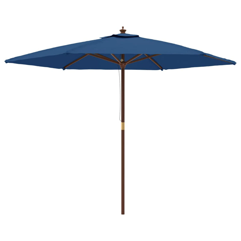 Afbeelding laden in galerijviewer, Vidaxl parasol met houten paal 299x240 cm azuurblauw
