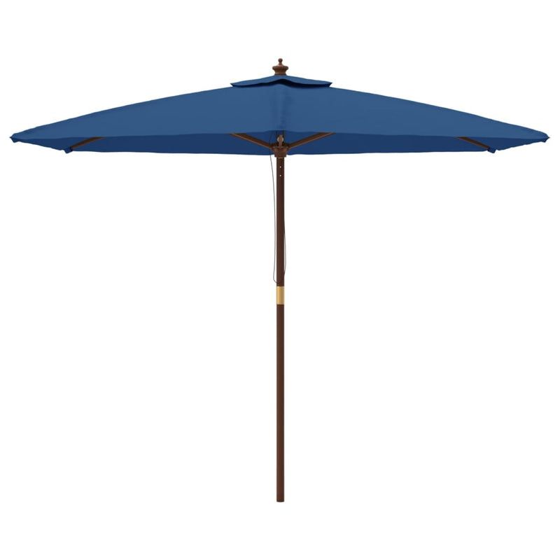 Afbeelding laden in galerijviewer, Vidaxl parasol met houten paal 299x240 cm azuurblauw
