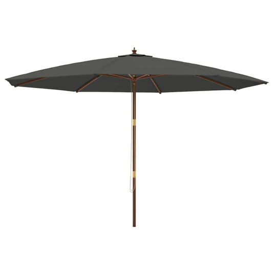 Vidaxl parasol met houten paal 400x273 cm antracietkleurig