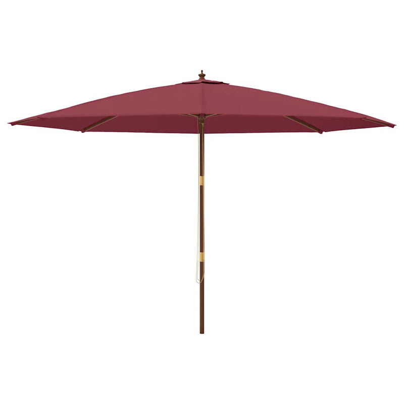 Chargez l'image dans la visionneuse de la galerie, Vidaxl parasol met houten paal 400x273 cm bordeauxrood
