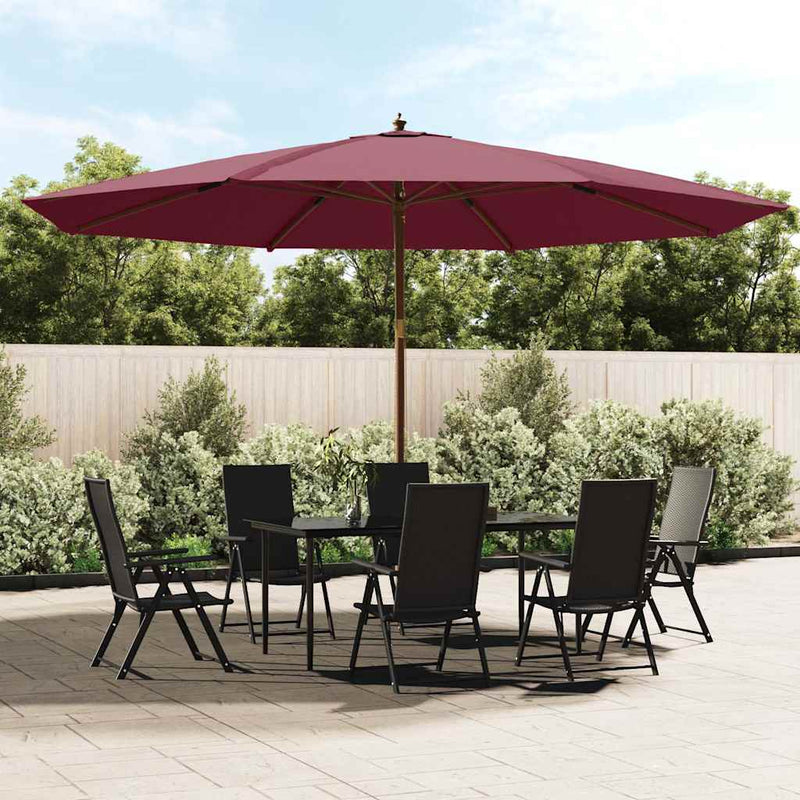 Chargez l'image dans la visionneuse de la galerie, Vidaxl parasol met houten paal 400x273 cm bordeauxrood
